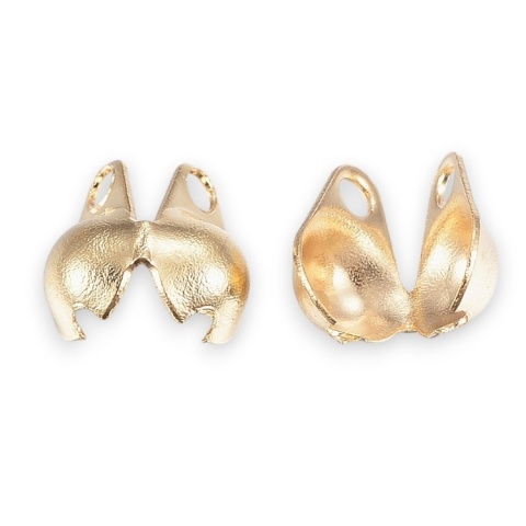 Side catchers, stainless steel, 6 mm, gold-plated, 10 pcs.