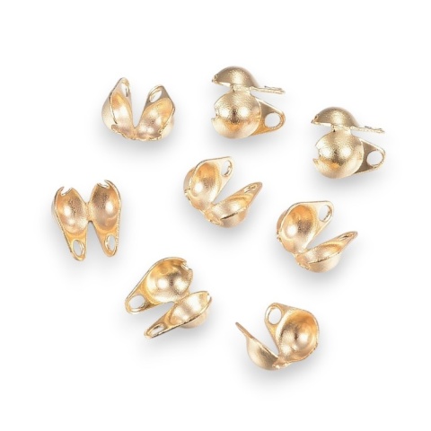 Side catchers, stainless steel, 6 mm, gold-plated, 10 pcs.