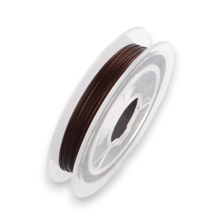 Linka jubilerska stalowa powlekana 0,38 mm szpula 10 m coconut brown