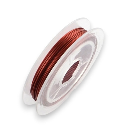 Linka jubilerska stalowa powlekana 0,38 mm szpula 10 m fire brick