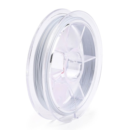 Coated steel jewelry cord 0.38 mm, 10 m spool, white smoke