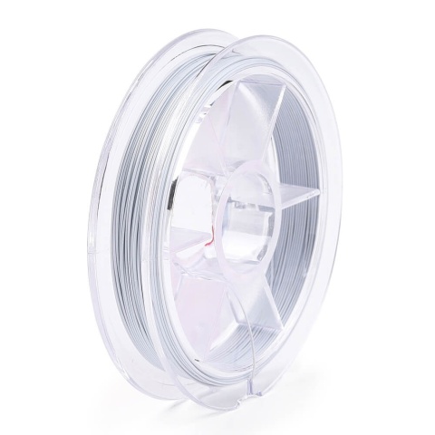 Coated steel jewelry cord 0.38 mm, 10 m spool, white smoke