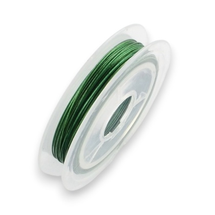 Linka jubilerska stalowa powlekana 0,38 mm szpula 10 m green