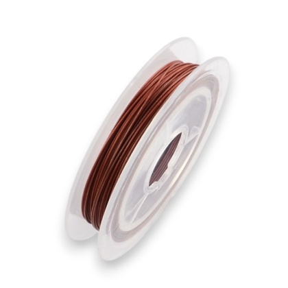 Linka jubilerska stalowa powlekana 0,38 mm szpula 10 m indian red