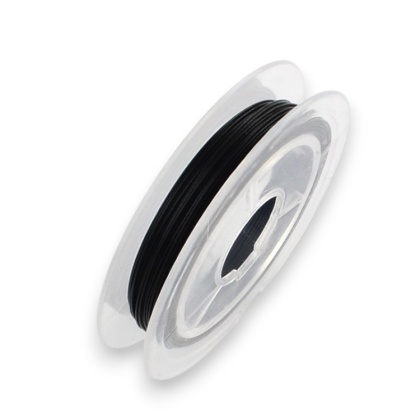Linka jubilerska stalowa powlekana 0,38 mm szpula 10 m black