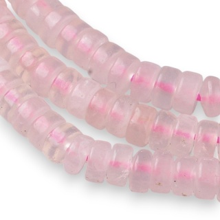Kwarc różowy koralik heishi 4x2 mm sznur