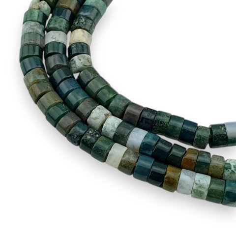 Indian agate heishi bead 4x2 mm strand