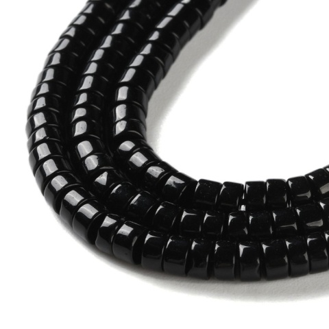 Obsydian koralik heishi 4x2 mm sznur