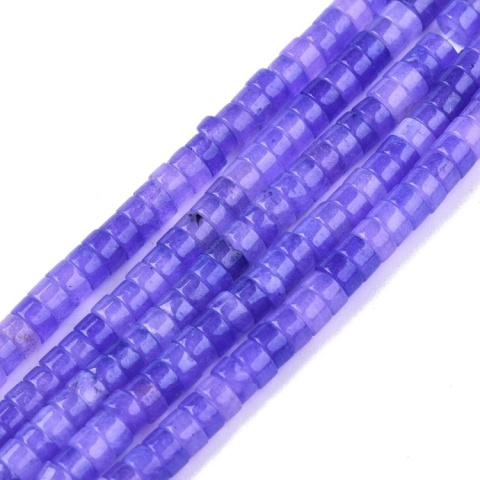 Jadeit fioletowy koralik heishi 4x2 mm sznur