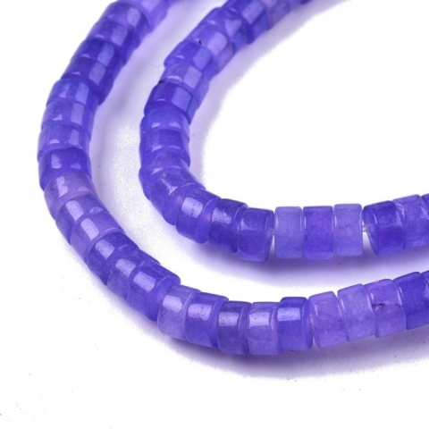 Jadeit fioletowy koralik heishi 4x2 mm sznur