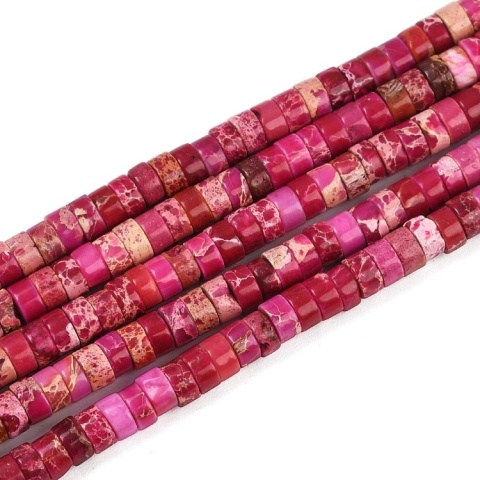 Imperial Jasper Fuchsia Heishi Bead 4x2 mm strand