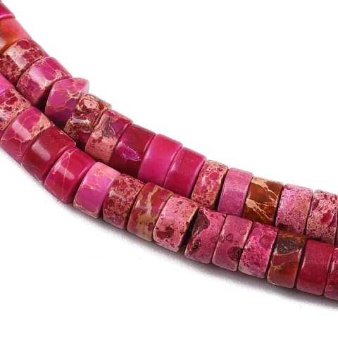 Imperial Jasper Fuchsia Heishi Bead 4x2 mm strand