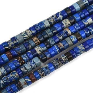 Jaspis cesarski granatowy koralik heishi 4x2 mm sznur