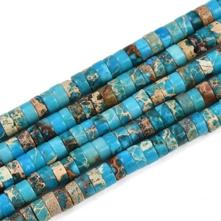 Jaspis cesarski niebieski koralik heishi 4x2 mm sznur