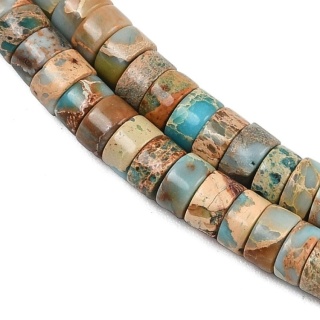 Jaspis cesarski turkus koralik heishi 4x2 mm sznur