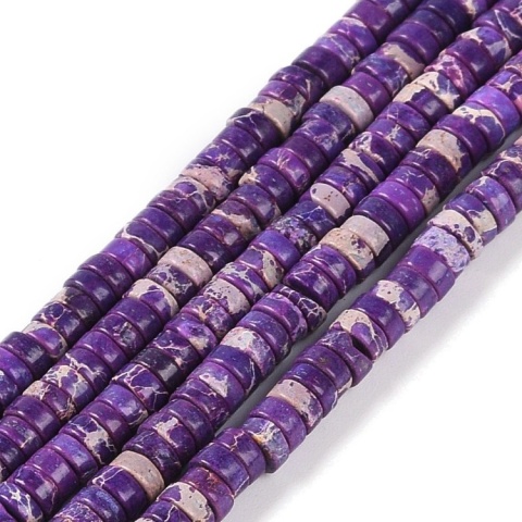 Jaspis cesarski fioletowy koralik heishi 4x2 mm sznur