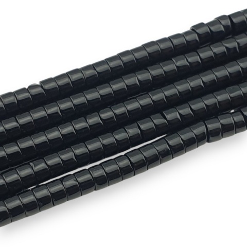 Obsydian koralik heishi 4x2 mm sznur