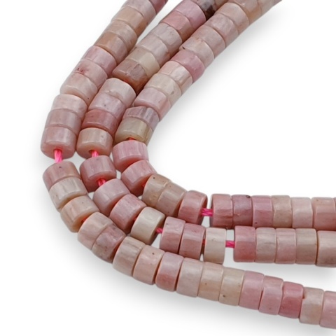 Rodonit różowy koralik heishi 4x2 mm sznur