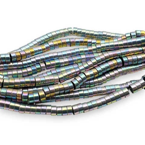 Hematyt wielobarwny pastelowy koralik heishi 4x2 mm sznur