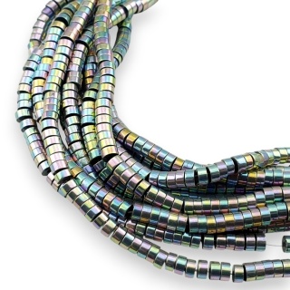 Hematyt wielobarwny pastelowy koralik heishi 4x2 mm sznur