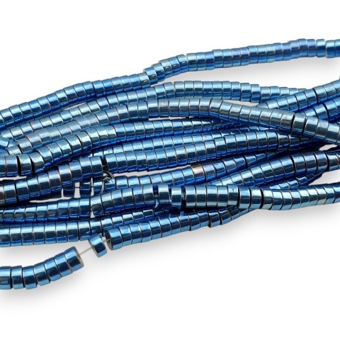 Hematyt niebieski koralik heishi 4x2 mm sznur