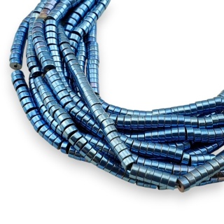 Hematyt niebieski koralik heishi 4x2 mm sznur