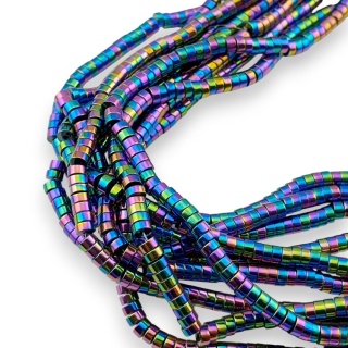 Hematyt wielobarwny koralik heishi 4x2 mm sznur