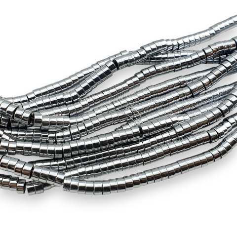 Hematite silver heishi bead 4x2 mm strand