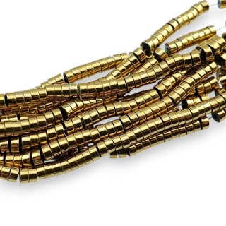 Hematyt złoty koralik heishi 4x2 mm sznur