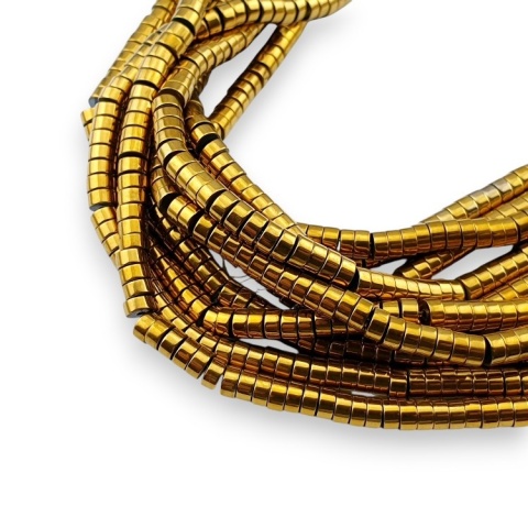 Hematite antique gold heishi bead 4x2 mm strand