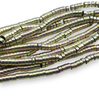 Hematyt różowo-złoty koralik heishi 4x2 mm sznur