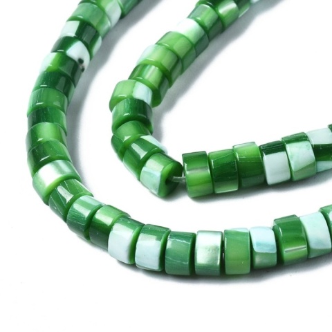 Muszla trochus green koralik heishi 4x2 mm sznur