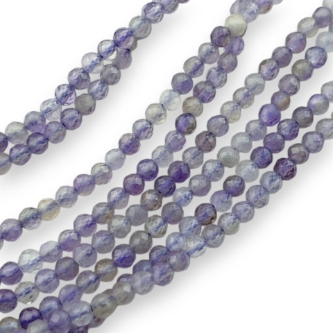 Ametyst kula fasetowana 2 mm sznur