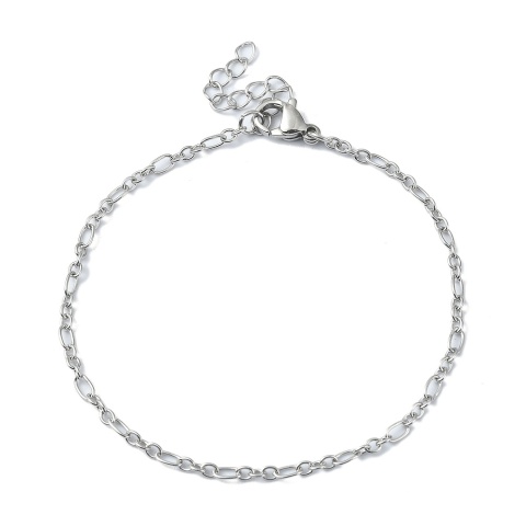 Figaro bracelet, 316L surgical steel, 17+3.5 cm