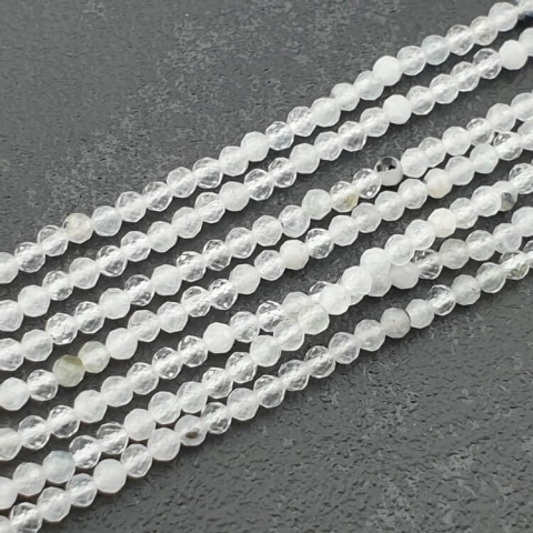 Moonstone faceted ball 2 mm strand