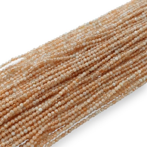 Sunstone faceted ball 2 mm strand