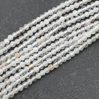 Kryształ górski kula fasetowana 2,5 mm sznur