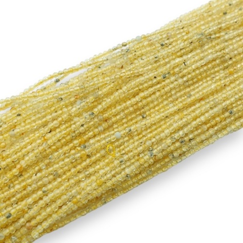 Kwarc żółty kula fasetowana 2 mm sznur