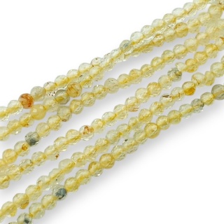Kwarc żółty kula fasetowana 2 mm sznur