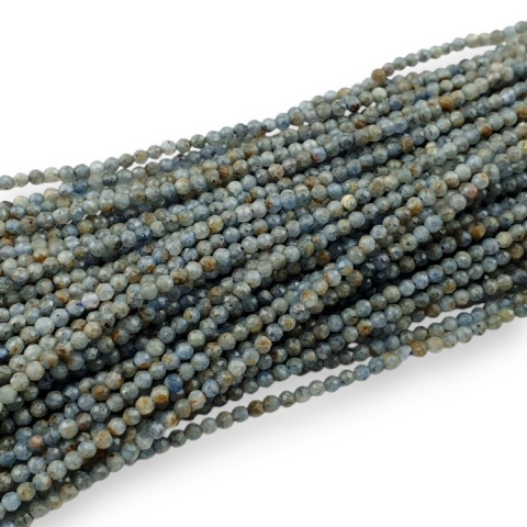 Kyanite faceted ball 2.5 mm strand