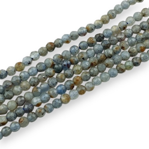 Kyanite faceted ball 2.5 mm strand
