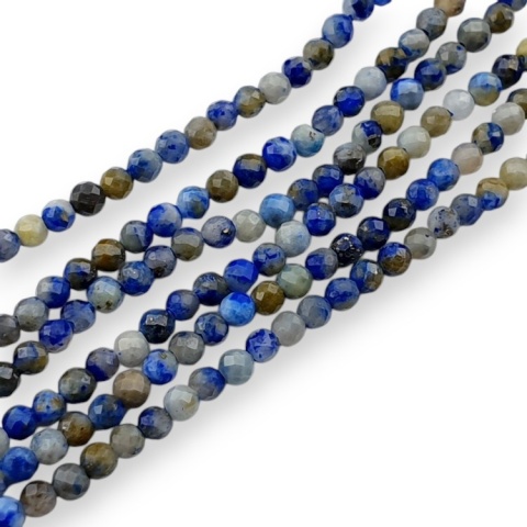Lapis lazuli faceted ball 2 mm strand