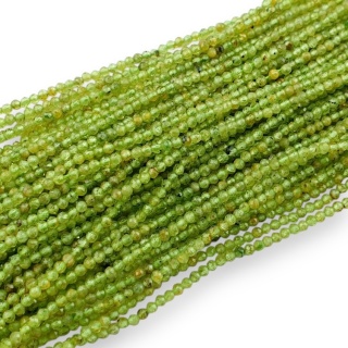 Perydot, oliwin kula fasetowana 2 mm sznur