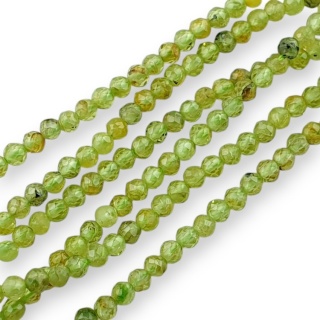 Perydot, oliwin kula fasetowana 2 mm sznur