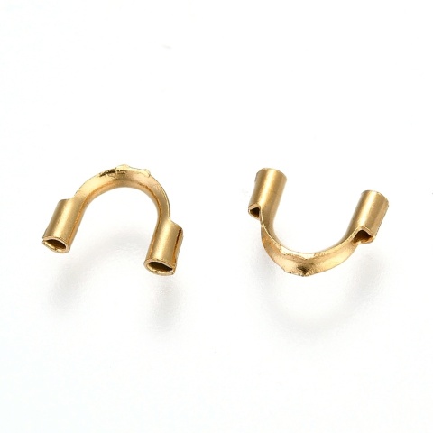 Horseshoe cable cover, surgical steel 316L, 6.5x4 mm, 10 pcs, gold-plated IP coating