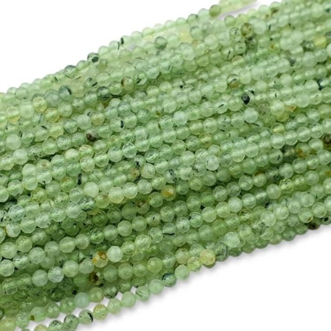 Prehnite faceted ball 3.5 mm strand