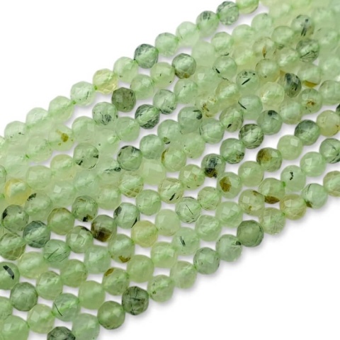Prehnite faceted ball 3.5 mm strand