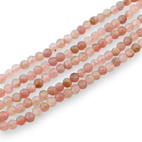 Rodonit różowy kula fasetowana 2 mm sznur