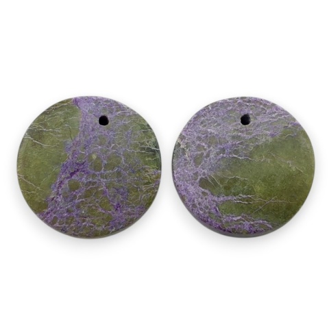 Stichtite pair of cabohones with holes fi 19x mm no R832