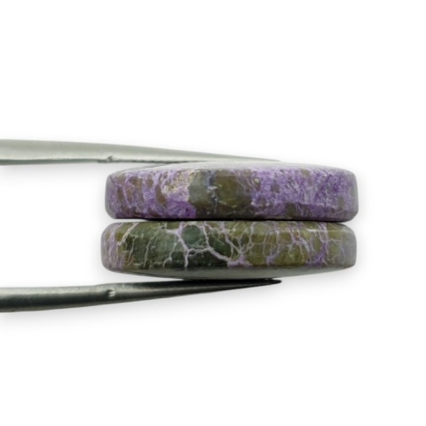 Stichtite pair of cabohones with holes fi 19x mm no R832